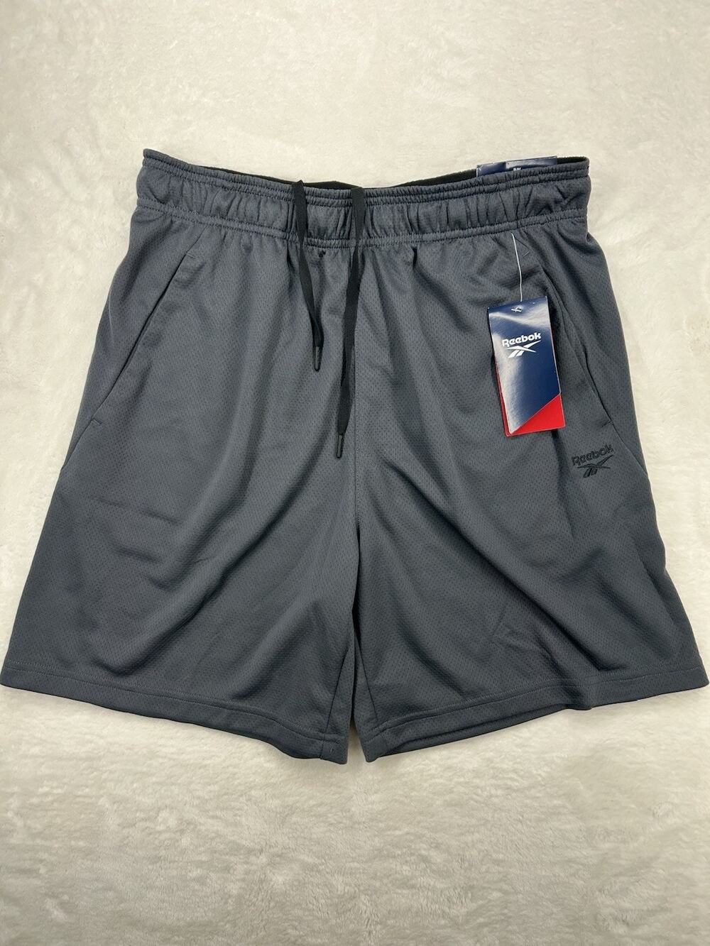 Reebok Shorts Men's M Black Point Guard 7" Slim Fit Activewear NWT